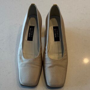 Stuart Weitzman Beige Striped Flats